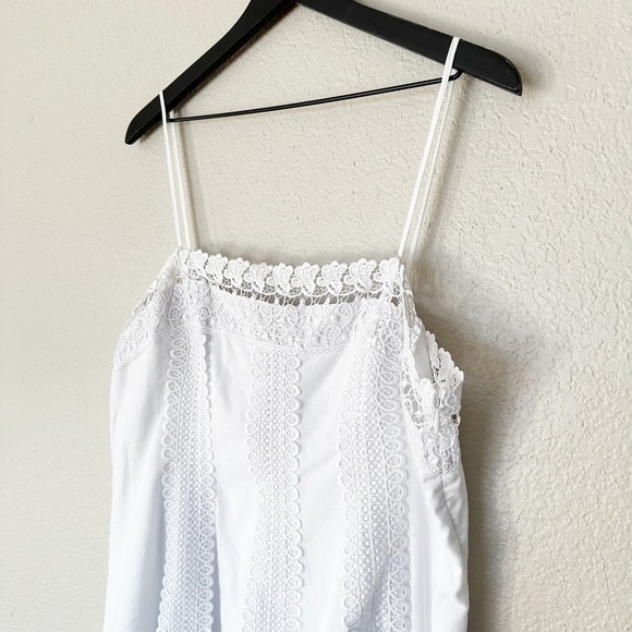 Charo Ruiz Short Dress Ornella White Lace Trim Mini Slip Dress Womens Large NEW - Picture 5 of 9
